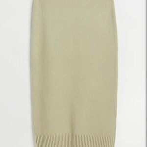 H&M Green Ribbed Maxi Pencil Skirt Casual